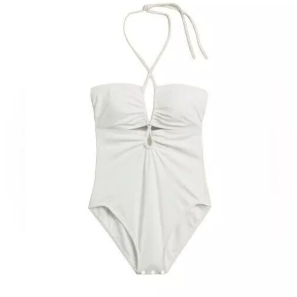 NWT Banana Republic One-Piece Swim Suit White Double Keyhole